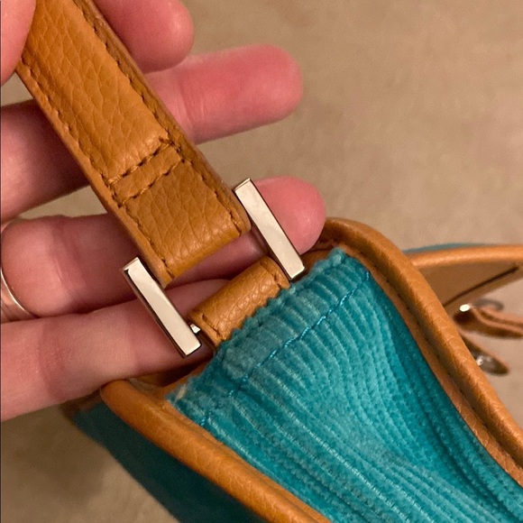 Bath & Body Works Tan and Turquoise Handbag with Corduroy Fabric - Picture 11 of 15